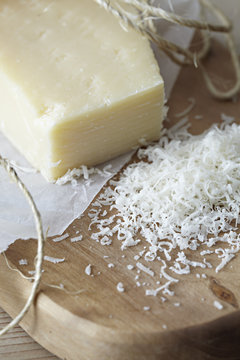 Grated parmesan, close-up