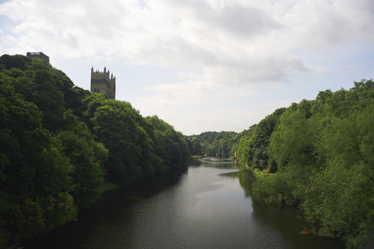 View of river wear and Durham cathedral, United Kingdom