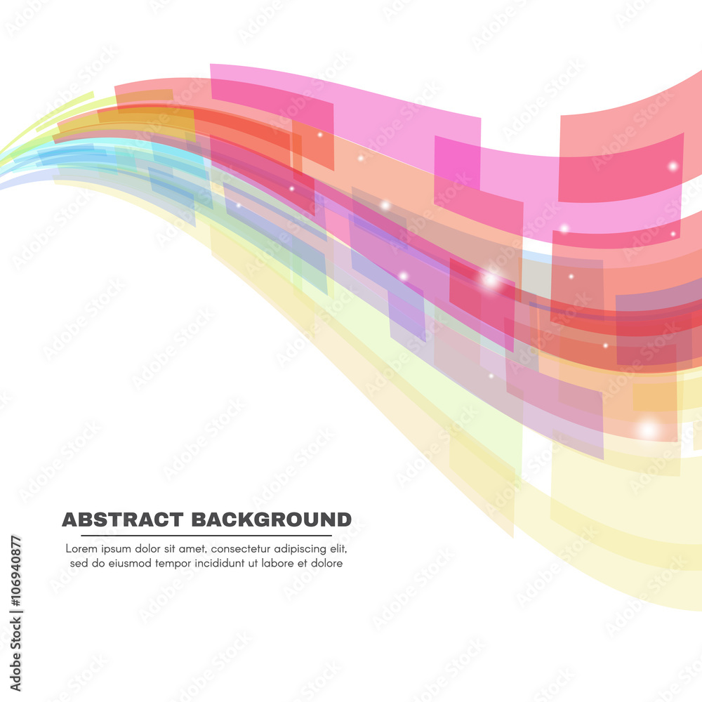 Poster soft tone - rectangle wave vector abstract background