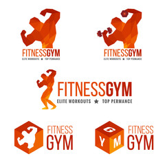 Fitness gym logo (Men's muscle strength and weight lifting)