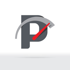 P Letter Car Speedometer, P Letter Meter Logo