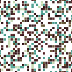 Vector seamless pattern. Geometric seamless pattern. Mosaic seamless pattern. Texture consisting of square elements. The pattern elements are arranged on a white background.