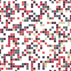 Vector seamless pattern. Geometric seamless pattern. Mosaic seamless pattern. Texture consisting of square elements. The pattern elements are arranged on a white background.