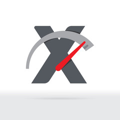 X Letter Car Speedometer, X Letter Meter Logo