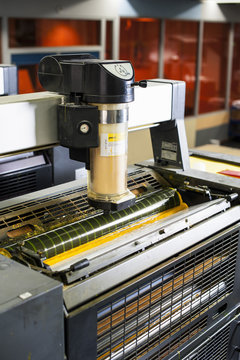Printing machine in print workshop