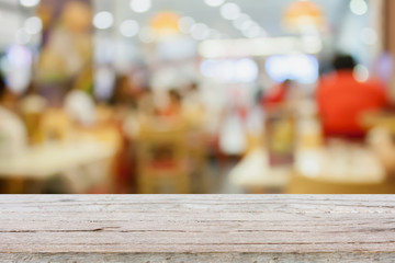 table top with blur cafe restaurant