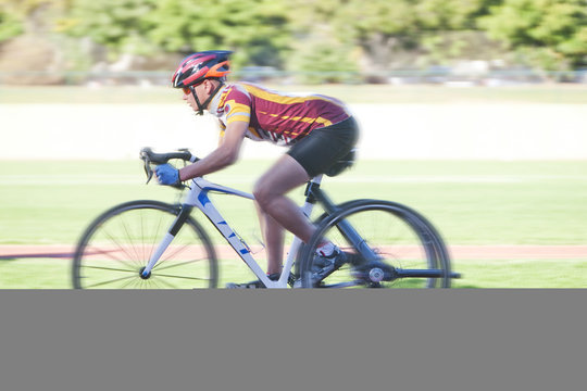 Cyclist in para-athletic training