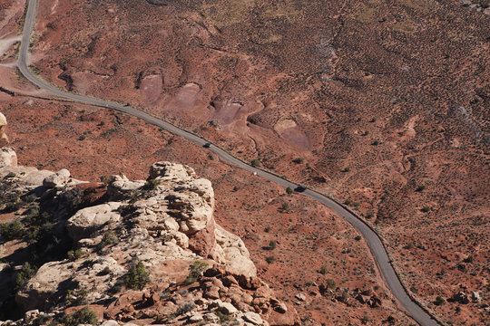 Aerial view of Highway 261 in southern Utah (near Mexican Hat)
