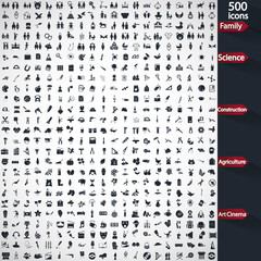 Set of five hundred universal icons