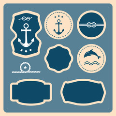 Nautical and sea icons, badges and labels.