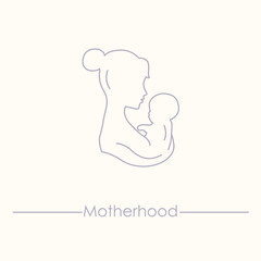 Medicine and pregnancy vector line icon