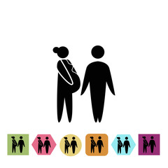 Couple waiting for baby icon