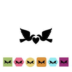 Wedding pigeon icon