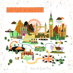 Obraz premium United Kingdom travel poster