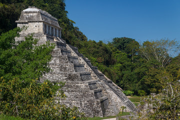 Fototapeta na wymiar Ruins of the ancient Mayan city of Palenque, Mexico