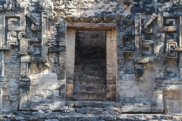 Fototapeta na wymiar Ruins of the ancient Mayan city of Chicanna, Mexico