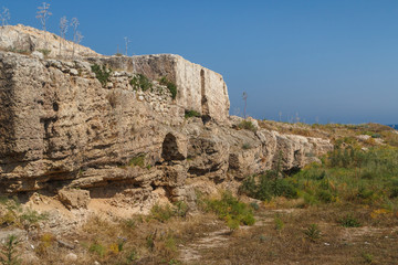 Tombs at the ruins of the ancient city of Lambousa, North Cyprus