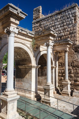 Fototapeta premium Hadrian Roman gate in Antalya, Turkey