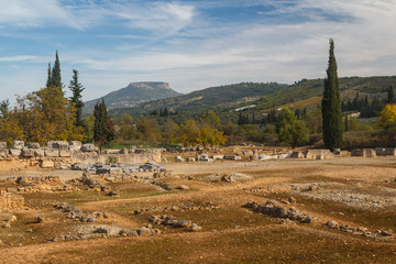 Ruins of Nemea ancient sanctuary, Peloponnese, Greece