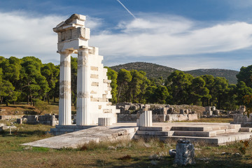 Fototapeta na wymiar Ruins of the ancient town of Epidaurus, Peloponnese, Greece