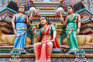 Decoration of the Hindu temple in Singapore