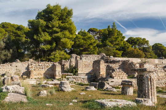 Ruins of the ancient town of Epidaurus, Peloponnese, Greece