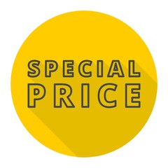Special price icon with long shadow