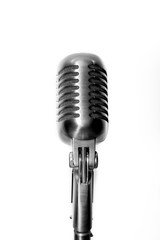 Fototapeta na wymiar Vintage microphone on white background