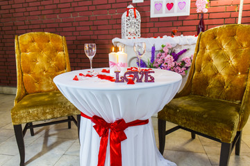 Romantic zone with round table