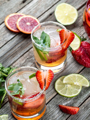 Strawberry mojito cocktail