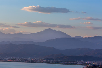 Obraz premium Sunset view of harbor