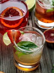 Strawberry mojito cocktail