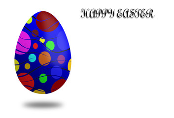 Blue easter egg and "happy easter" inscription 