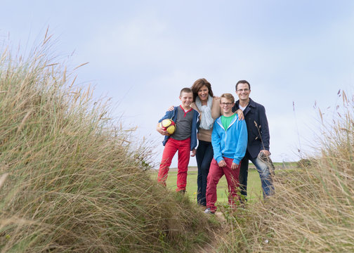 Family portrait on sand dunes