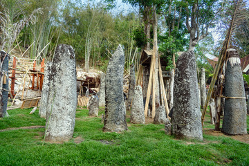 Ceremony site with megaliths. Bori Kalimbuang. Tana Toraja. Indonesia