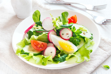 spring vegetable salad with egg