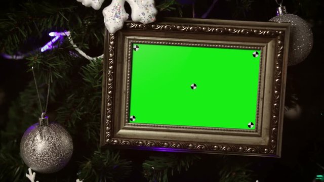 Elegant Photo Frames on Christmas Tree