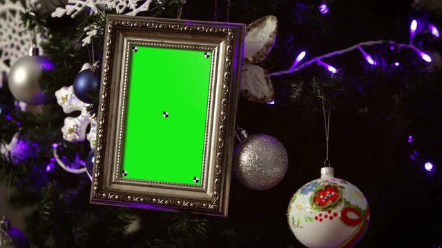 Elegant Photo Frames on Christmas Tree