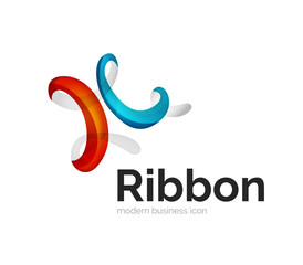 Modern vector ribbon logo