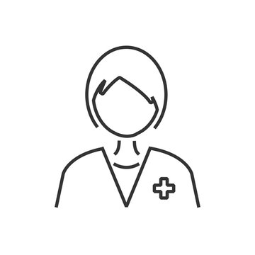 line icon doctor avatar, picture profile