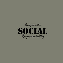 Corporate Social Responsibility. Vector lettering illustration,
