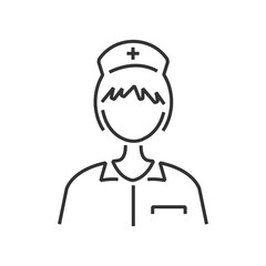 Obraz premium line icon nurse avatar, icon