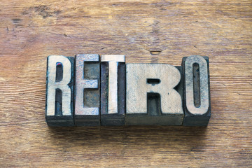 retro word wood