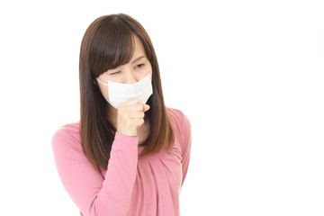 風邪に罹患した女性