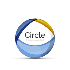 Circle logo. Transparent overlapping swirl shapes. Modern clean business icon