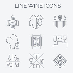 Fototapeta na wymiar Set of wine and winemaking icons.