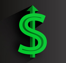 Red dollar sign. Dollar illustration.