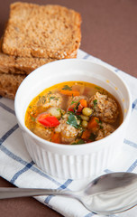 Soup with meatballs