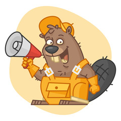 Beaver Holds Megaphone
