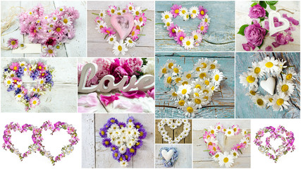 Liebe, Romantik: Collage aus Blütenherzen :)